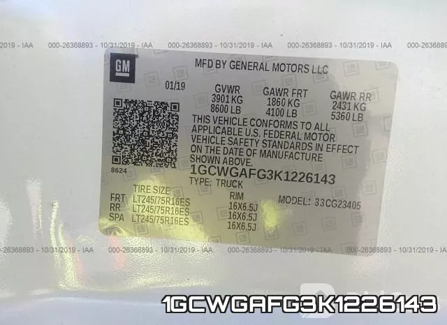 1GCWGAFG3K1226143 фото 10