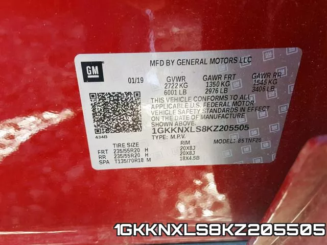 1GKKNXLS8KZ205505 фото 2