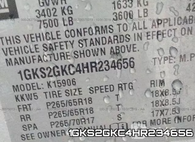 1GKS2GKC4HR234656 фото 10