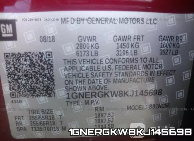 1GNERGKW8KJ145698 фото 10