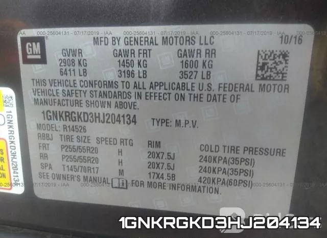 1GNKRGKD3HJ204134 фото 10