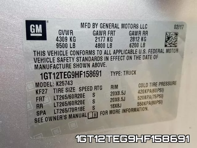 1GT12TEG9HF158691 фото 2