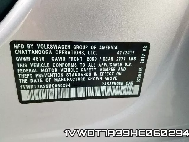 1VWDT7A39HC060294 фото 2