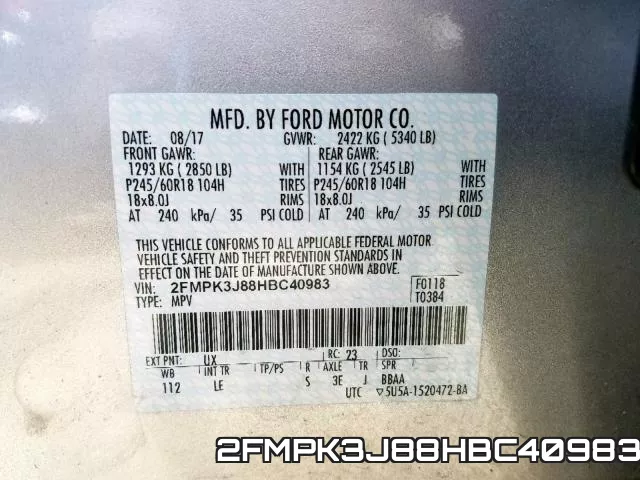 2FMPK3J88HBC40983 фото 2