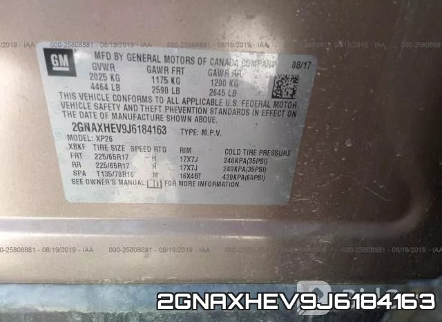 2GNAXHEV9J6184163 фото 10