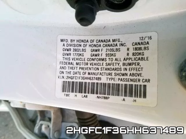 2HGFC1F36HH637489 фото 2
