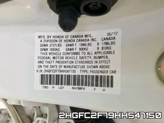 2HGFC2F79HH547150 фото 2