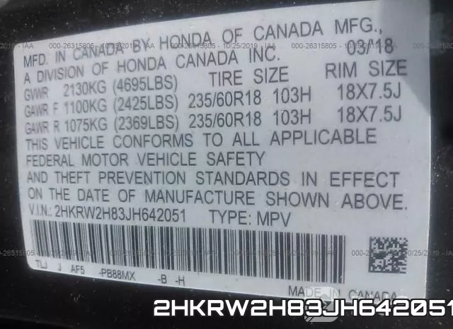 2HKRW2H83JH642051 фото 10
