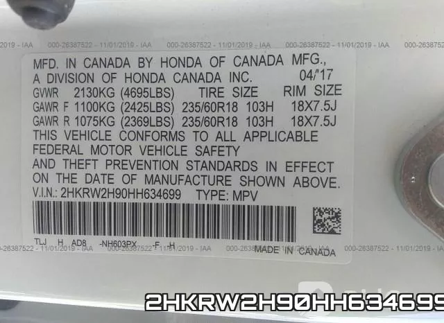 2HKRW2H90HH634699 фото 10