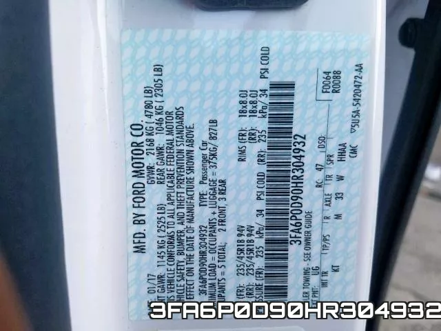 3FA6P0D90HR304932 фото 2