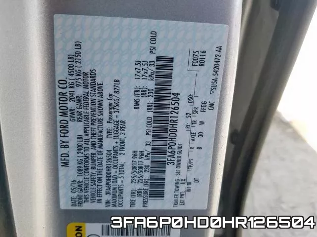 3FA6P0HD0HR126504 фото 2