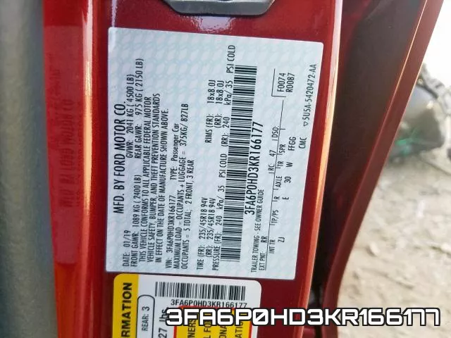 3FA6P0HD3KR166177 фото 2