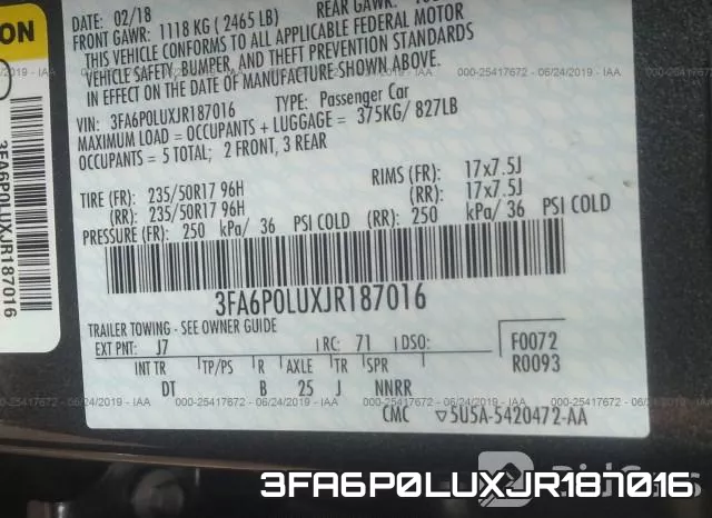 3FA6P0LUXJR187016 фото 10
