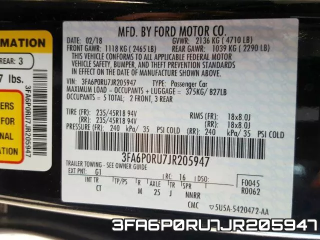 3FA6P0RU7JR205947 фото 2