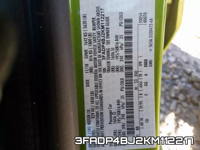 3FADP4BJ2KM112217 фото 2
