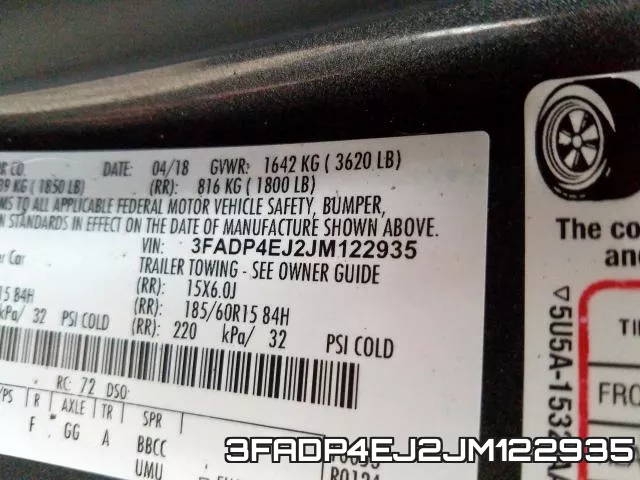 3FADP4EJ2JM122935 фото 2