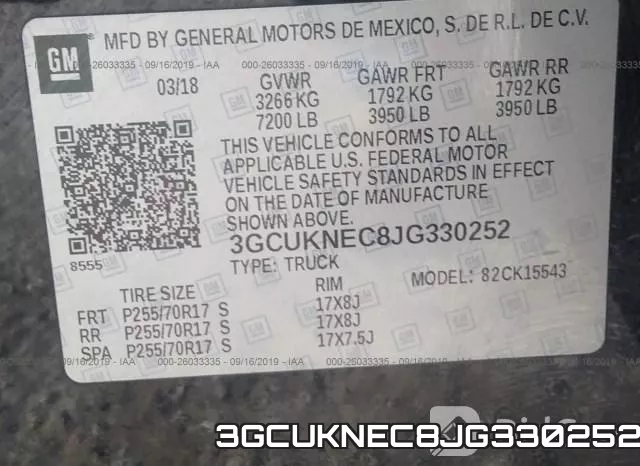 3GCUKNEC8JG330252 фото 10