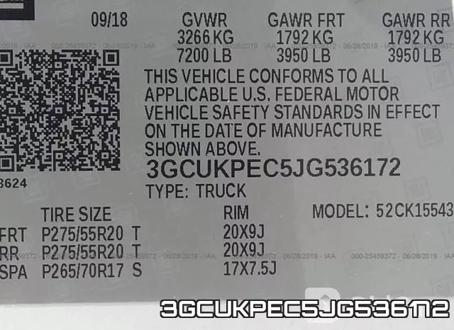 3GCUKPEC5JG536172 фото 10