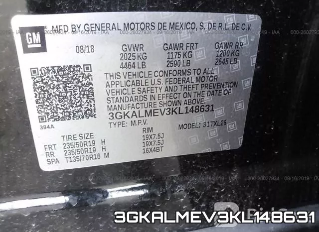 3GKALMEV3KL148631 фото 10