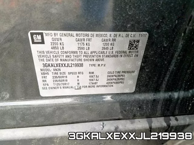 3GKALXEXXJL219938 фото 2