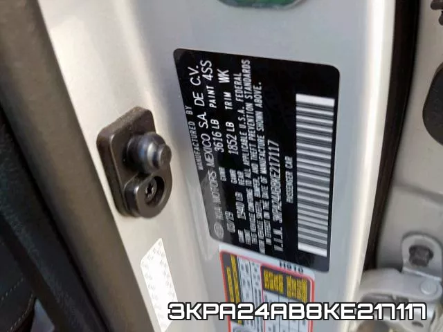 3KPA24AB8KE217117 фото 2