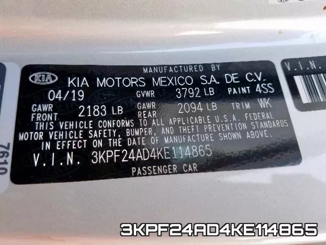 3KPF24AD4KE114865 фото 2