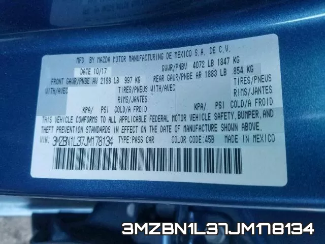 3MZBN1L37JM178134 фото 2