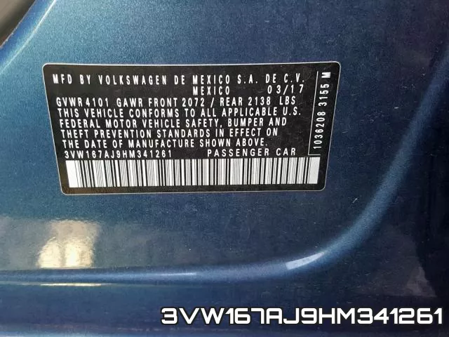 3VW167AJ9HM341261 фото 2