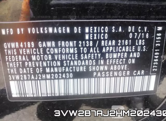 3VW2B7AJ2HM202430 фото 10