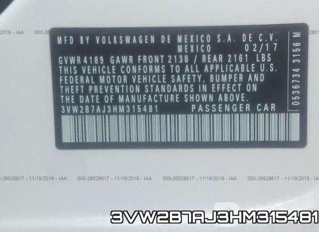 3VW2B7AJ3HM315481 фото 10