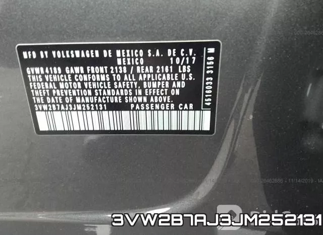 3VW2B7AJ3JM252131 фото 10