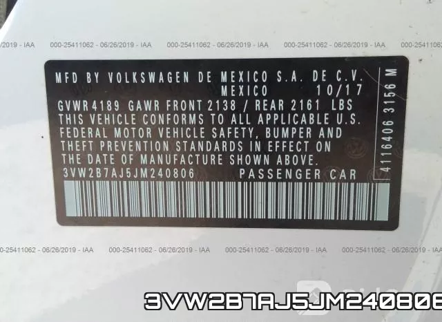 3VW2B7AJ5JM240806 фото 10