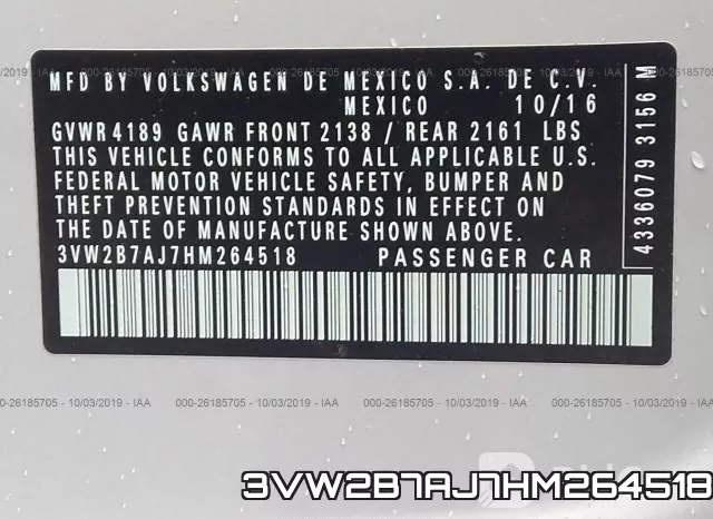 3VW2B7AJ7HM264518 фото 10