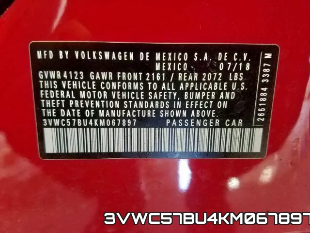 3VWC57BU4KM067897 фото 2