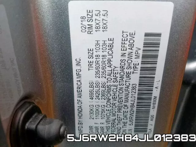 5J6RW2H84JL012383 фото 2