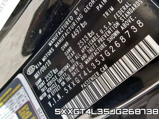 5XXGT4L35JG268738 фото 2