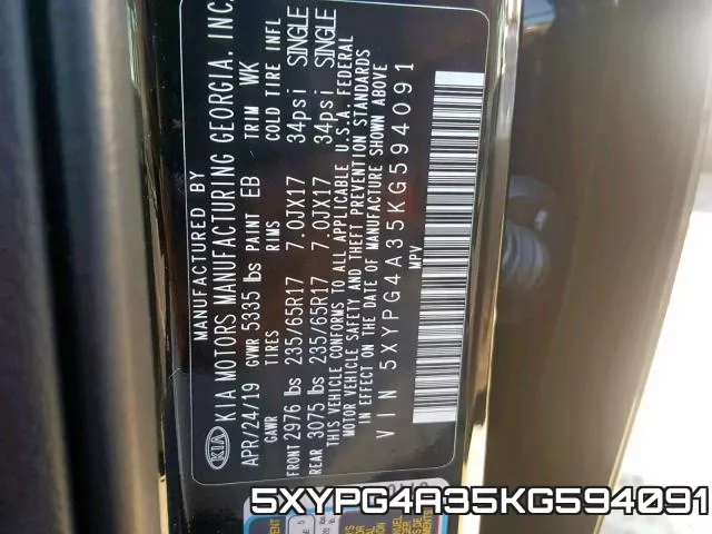 5XYPG4A35KG594091 фото 2