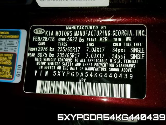 5XYPGDA54KG440439 фото 2