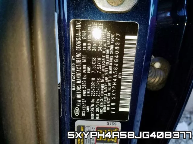 5XYPH4A58JG408377 фото 2