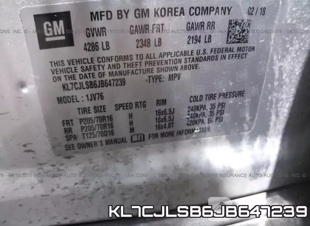KL7CJLSB6JB647239 фото 10