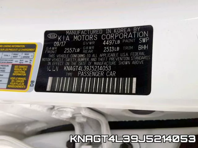 KNAGT4L39J5214053 фото 2