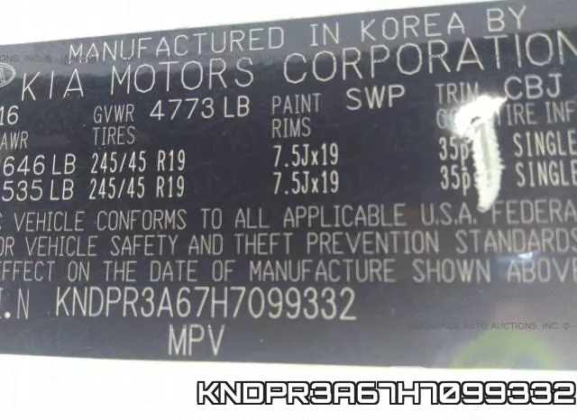 KNDPR3A67H7099332 фото 10