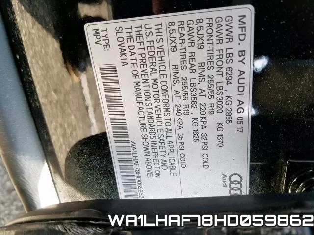 WA1LHAF78HD059862 фото 2