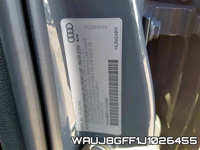 WAUJ8GFF1J1026455 фото 2
