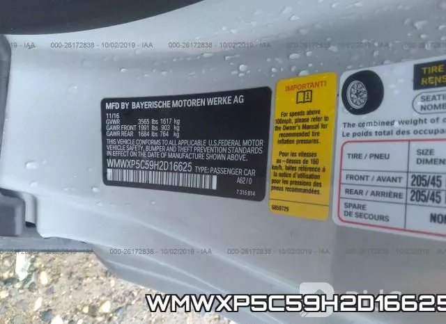 WMWXP5C59H2D16625 фото 10