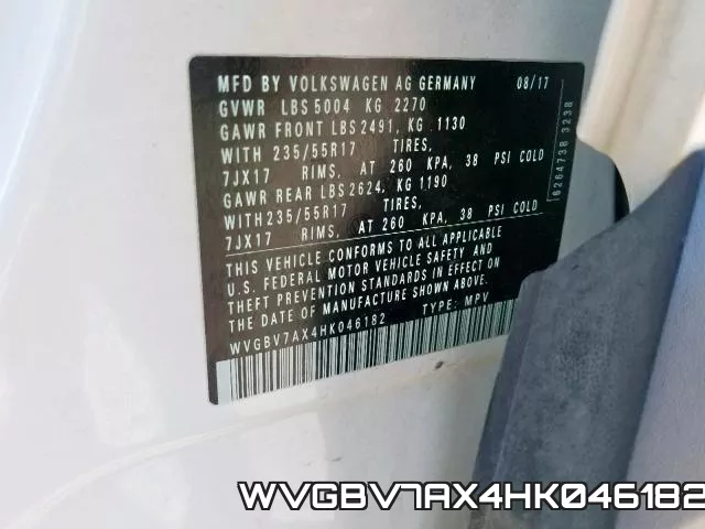 WVGBV7AX4HK046182 фото 2
