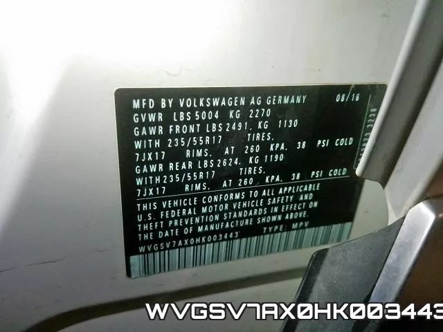 WVGSV7AX0HK003443 фото 2