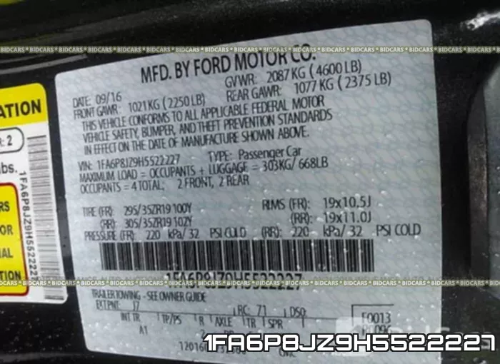 1FA6P8JZ9H5522227 фото 10