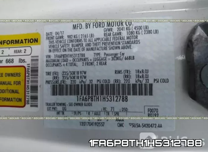 1FA6P8TH1H5312788 фото 10