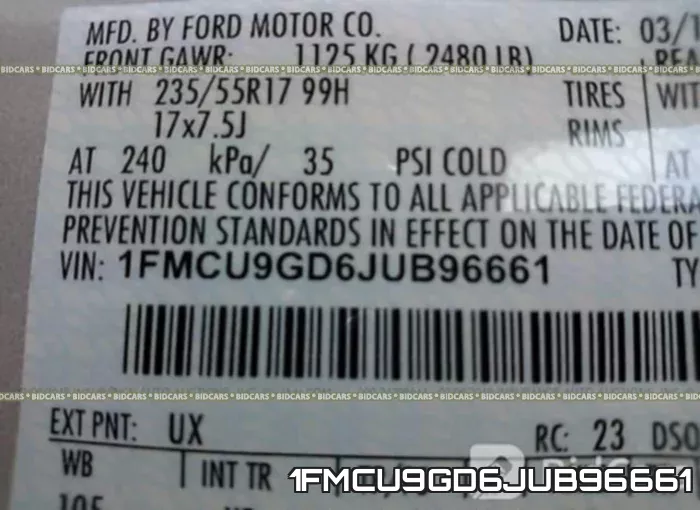 1FMCU9GD6JUB96661 фото 10